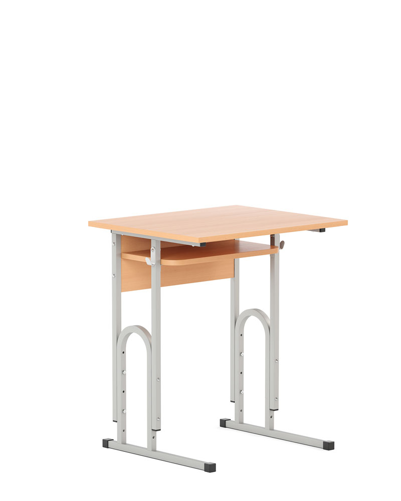 Стіл учнівський 1-місний E-174/1 РК ростова група № 4-6 НОВИЙ СТИЛЬ, з полицею, регульований по висоті